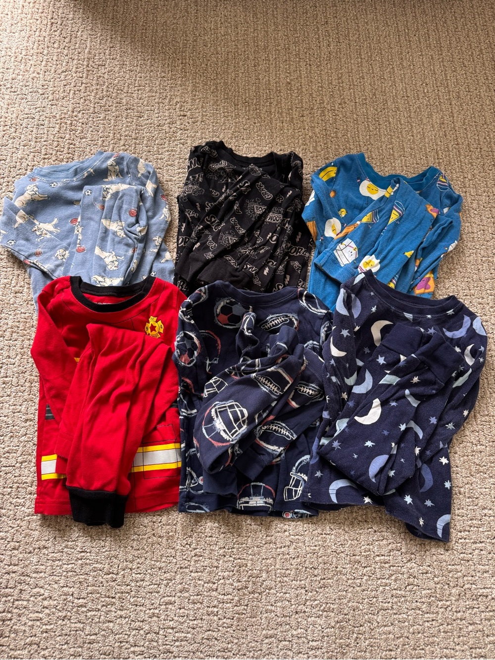 Old Navy 2T 6 Set Bundle Pajama Tops and Bottoms